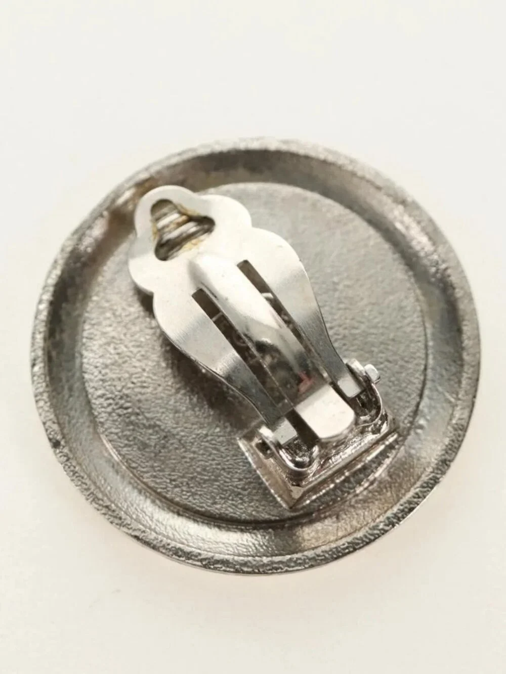 CHANEL COCO Mark Earring metal Silver tone CC Auth 183120M